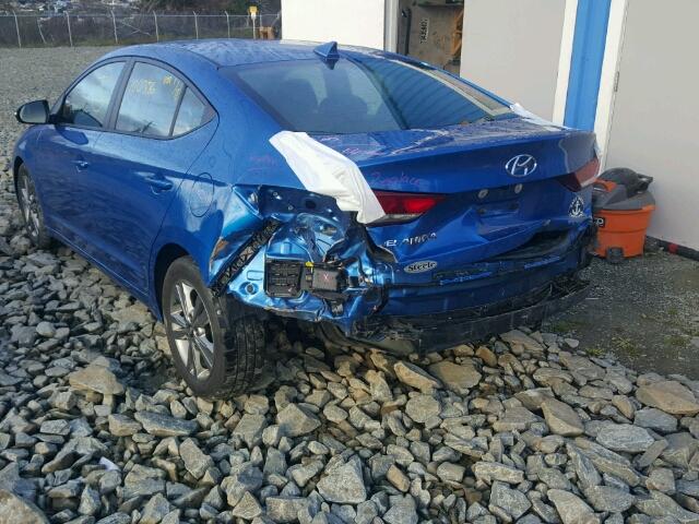 KMHD84LF0HU252199 - 2017 HYUNDAI ELANTRA SE BLUE photo 9