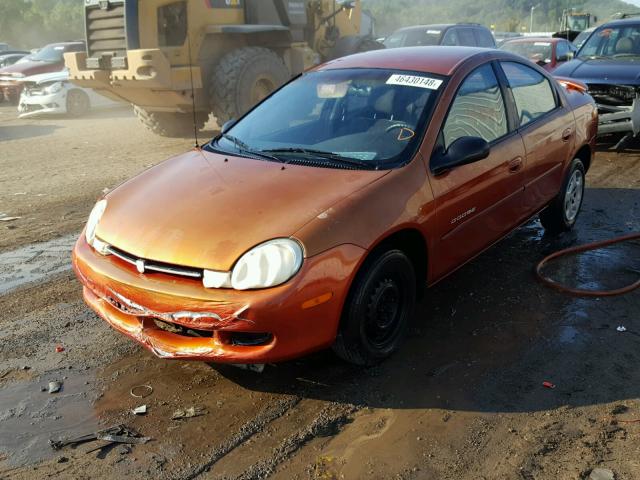 1B3ES46C3YD781370 - 2000 DODGE NEON BASE ORANGE photo 2