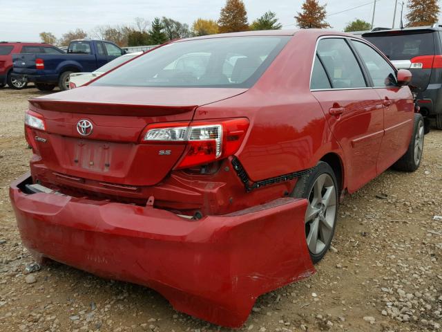 4T1BF1FK2EU840587 - 2014 TOYOTA CAMRY L RED photo 4