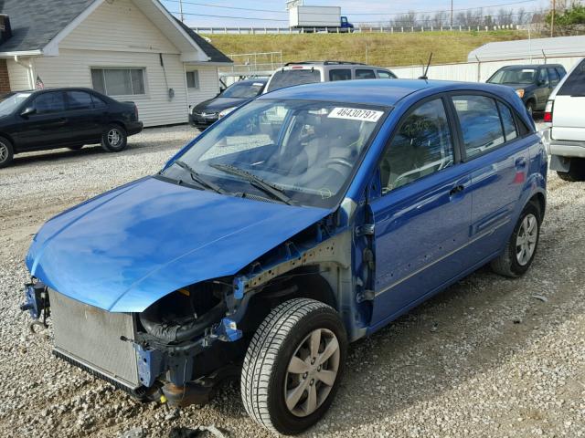 KNADH5A3XA6651213 - 2010 KIA RIO LX BLUE photo 2