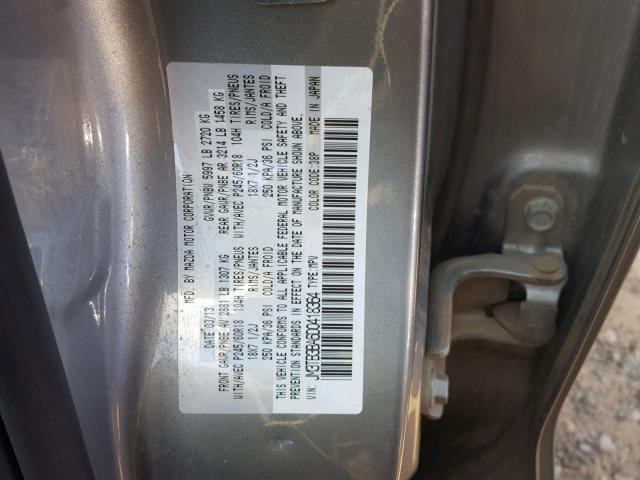 JM3TB3BA6D0418364 - 2013 MAZDA CX-9 SPORT SILVER photo 10