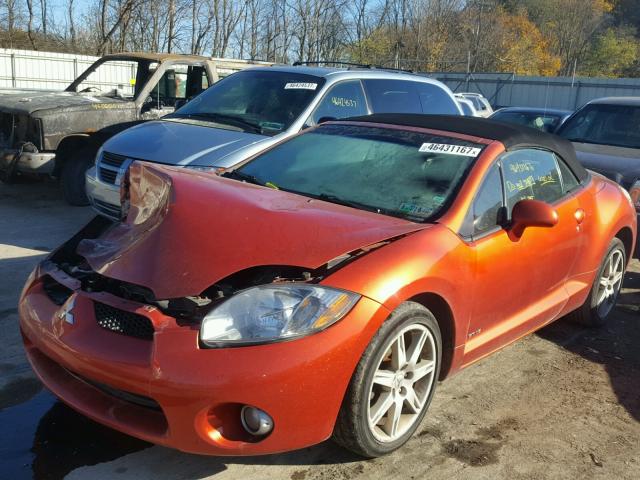 4A3AL35T27E003752 - 2007 MITSUBISHI ECLIPSE SP ORANGE photo 2