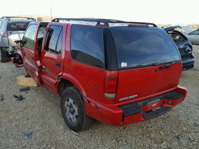 1GNDT13X34K127088 - 2004 CHEVROLET BLAZER RED photo 3