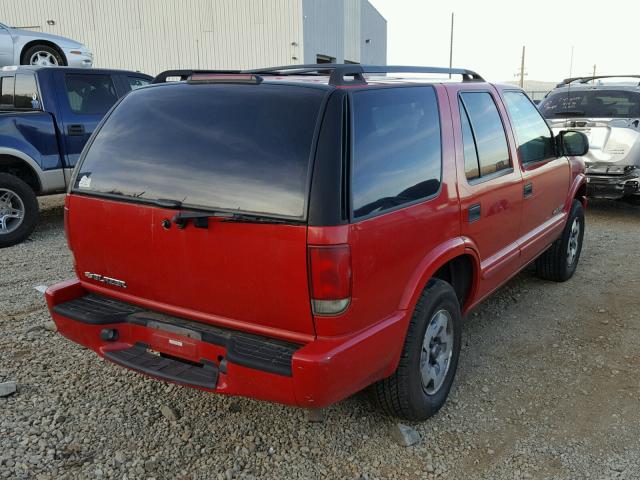 1GNDT13X34K127088 - 2004 CHEVROLET BLAZER RED photo 4