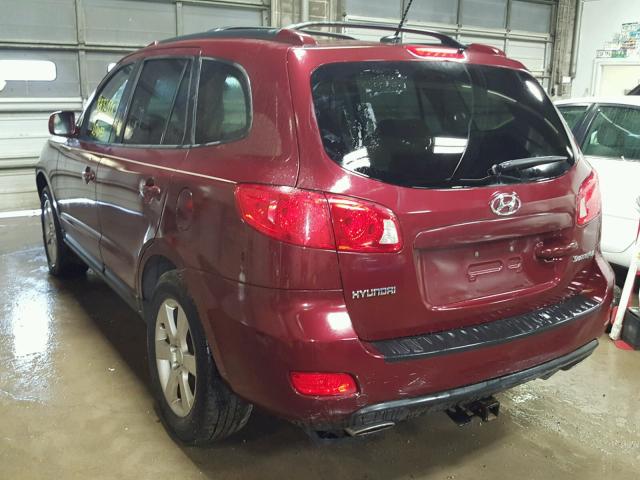 5NMSH13EX8H185815 - 2008 HYUNDAI SANTA FE S MAROON photo 3