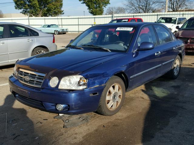 KNAGD126755402423 - 2005 KIA OPTIMA LX BLUE photo 2