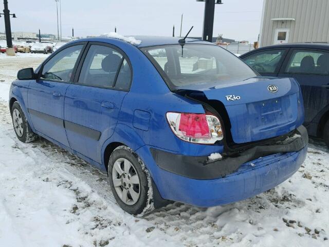 KNADE123976221326 - 2007 KIA RIO BASE BLUE photo 3