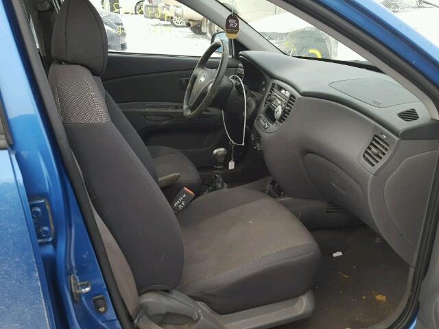 KNADE123976221326 - 2007 KIA RIO BASE BLUE photo 5