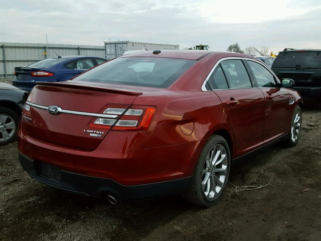 1FAHP2J88EG109292 - 2014 FORD TAURUS LIM RED photo 4