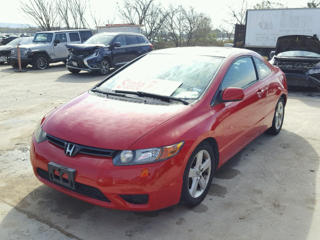 2HGFG12877H583110 - 2007 HONDA CIVIC EX RED photo 2