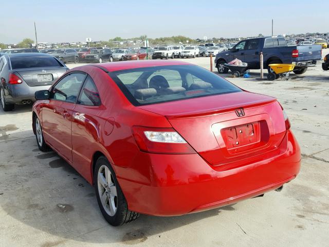 2HGFG12877H583110 - 2007 HONDA CIVIC EX RED photo 3