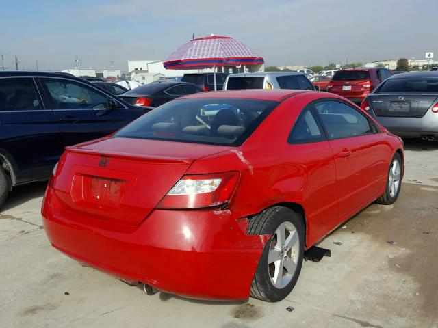 2HGFG12877H583110 - 2007 HONDA CIVIC EX RED photo 4