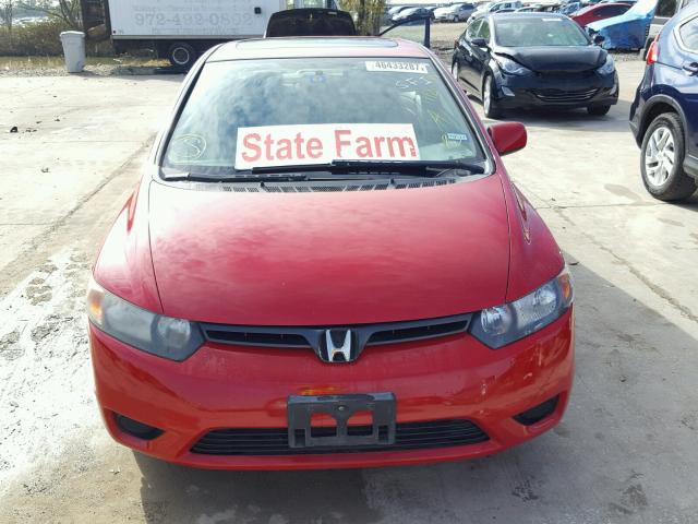 2HGFG12877H583110 - 2007 HONDA CIVIC EX RED photo 9