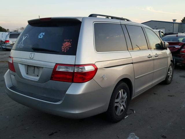 5FNRL387X7B089783 - 2007 HONDA ODYSSEY EX SILVER photo 4