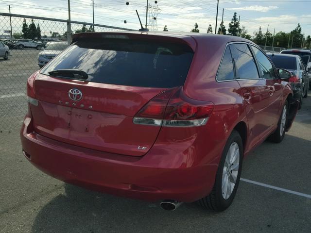 4T3ZA3BB9DU066178 - 2013 TOYOTA VENZA LE RED photo 4