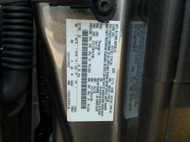 1FADP3F23EL216296 - 2014 FORD FOCUS SE GRAY photo 10