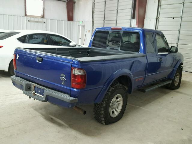 1FTYR14V52PB59885 - 2002 FORD RANGER SUP BLUE photo 4