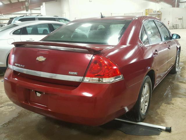 2G1WT58K681373752 - 2008 CHEVROLET IMPALA LT BURGUNDY photo 4