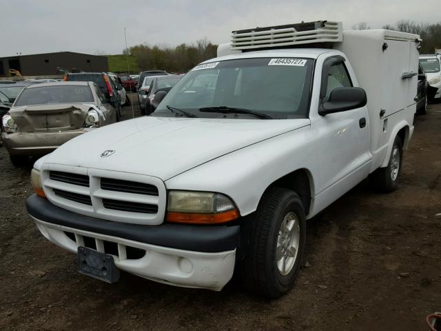 1B7GL26X61S350938 - 2001 DODGE DAKOTA WHITE photo 2