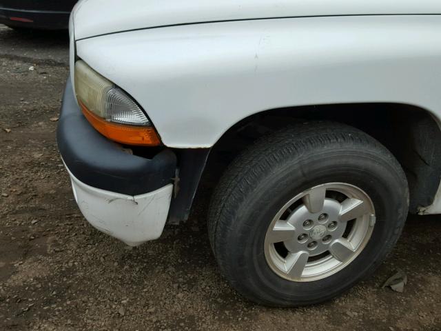 1B7GL26X61S350938 - 2001 DODGE DAKOTA WHITE photo 9