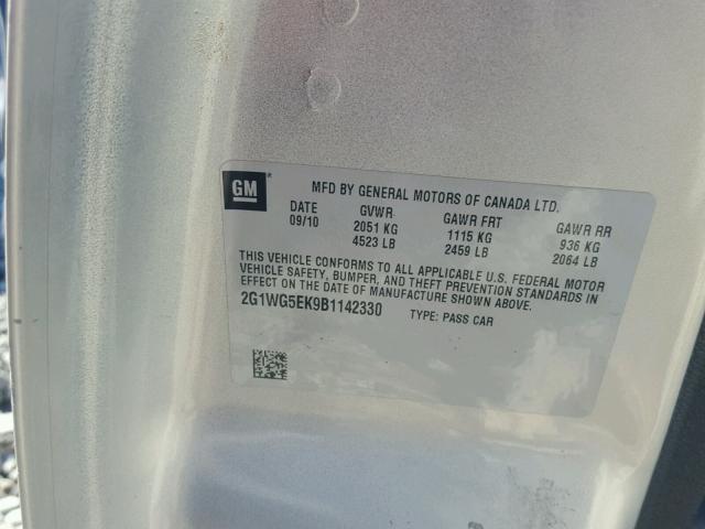 2G1WG5EK9B1142330 - 2011 CHEVROLET IMPALA LT Ոսկեգույն լուսանկար 10