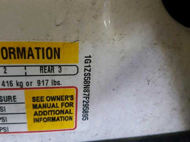 1G1ZS58N87F295895 - 2007 CHEVROLET MALIBU LS WHITE photo 10