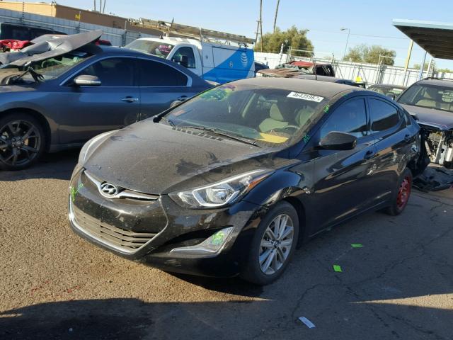 5NPDH4AE9EH533843 - 2014 HYUNDAI ELANTRA SE BLACK photo 2