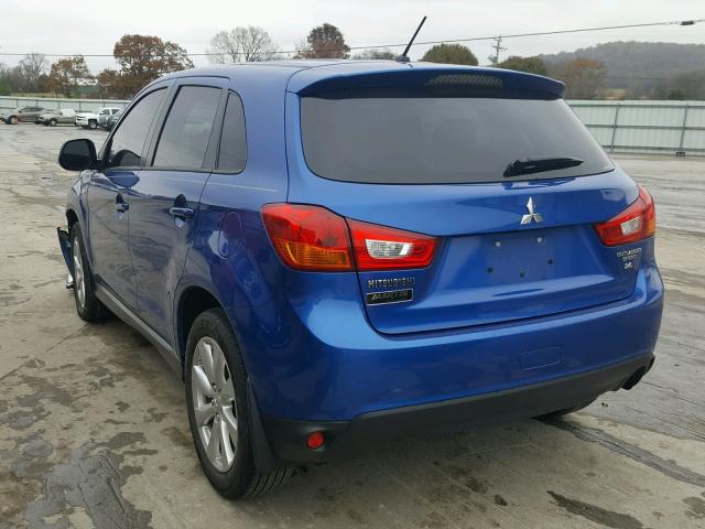 4A4AR3AW4FE040794 - 2015 MITSUBISHI OUTLANDER BLUE photo 3