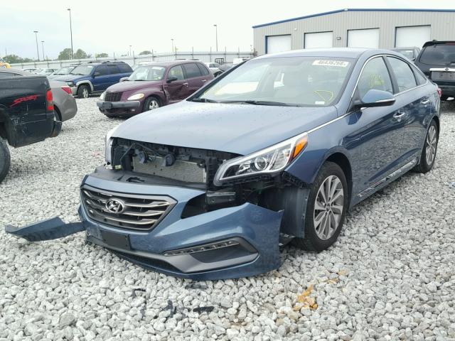 5NPE34AF5FH140368 - 2015 HYUNDAI SONATA SPO BLUE photo 2