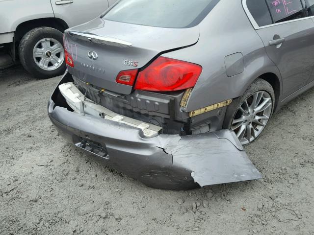 JNKBV61E88M220450 - 2008 INFINITI G35 SILVER photo 9