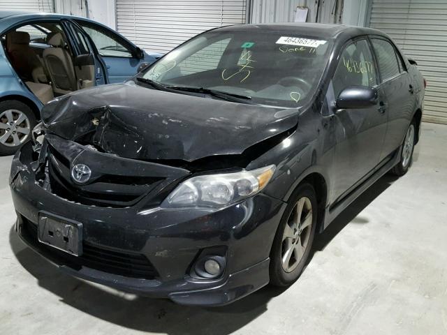 2T1BU4EE0BC604472 - 2011 TOYOTA COROLLA BA BLACK photo 2