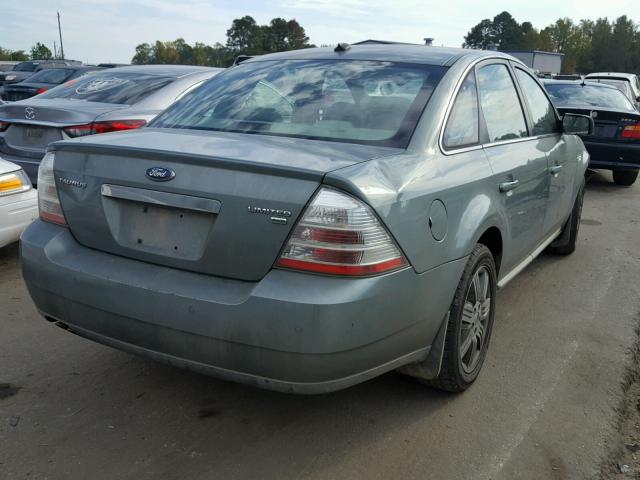 1FAHP28W88G129826 - 2008 FORD TAURUS LIM GREEN photo 4