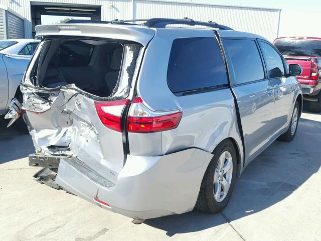 5TDKK3DC7FS573296 - 2015 TOYOTA SIENNA LE SILVER photo 4