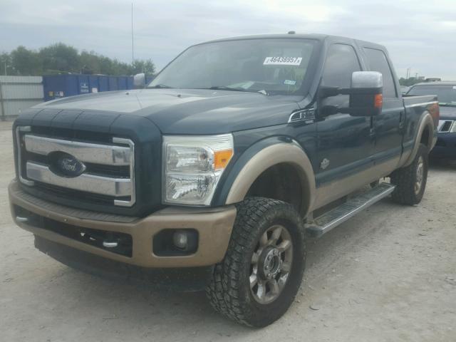 1FT7W2BT4BEB46407 - 2011 FORD F250 SUPER GREEN photo 2