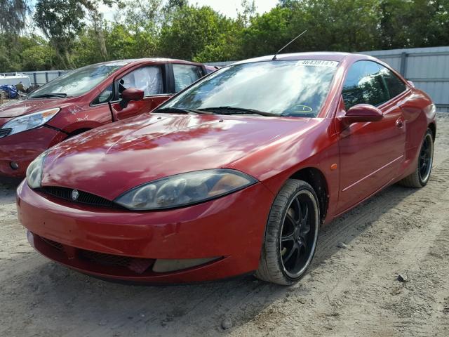 1ZWFT61L1X5661880 - 1999 MERCURY COUGAR V6 RED photo 2