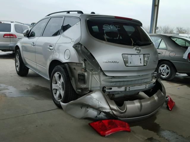 JN8AZ08T74W203127 - 2004 NISSAN MURANO SL SILVER photo 3