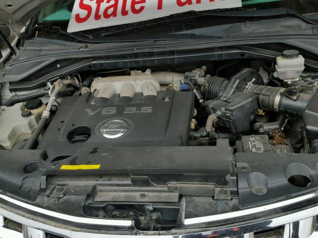 JN8AZ08T74W203127 - 2004 NISSAN MURANO SL SILVER photo 7