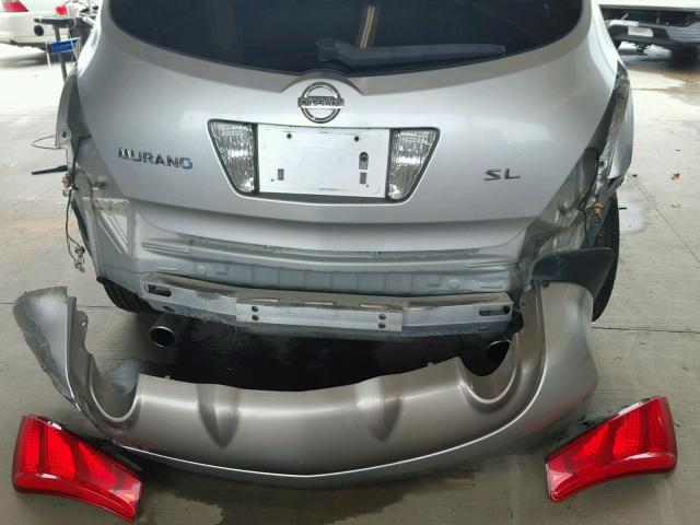 JN8AZ08T74W203127 - 2004 NISSAN MURANO SL SILVER photo 9