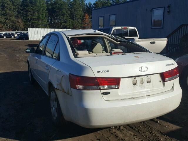 5NPET46C07H265455 - 2007 HYUNDAI SONATA GLS WHITE photo 3