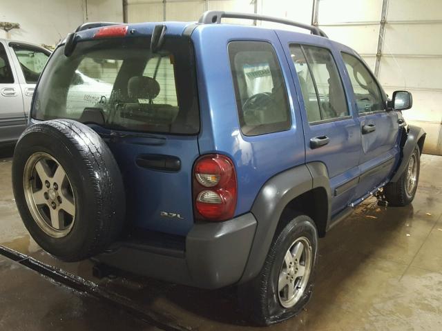 1J4GL48K76W273102 - 2006 JEEP LIBERTY SP BLUE photo 4