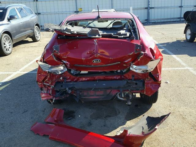 KNAFU4A22D5665347 - 2013 KIA FORTE EX RED photo 9