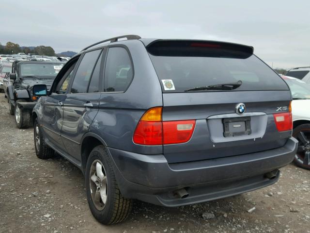 5UXFA53582LP44568 - 2002 BMW X5 3.0I GRAY photo 3