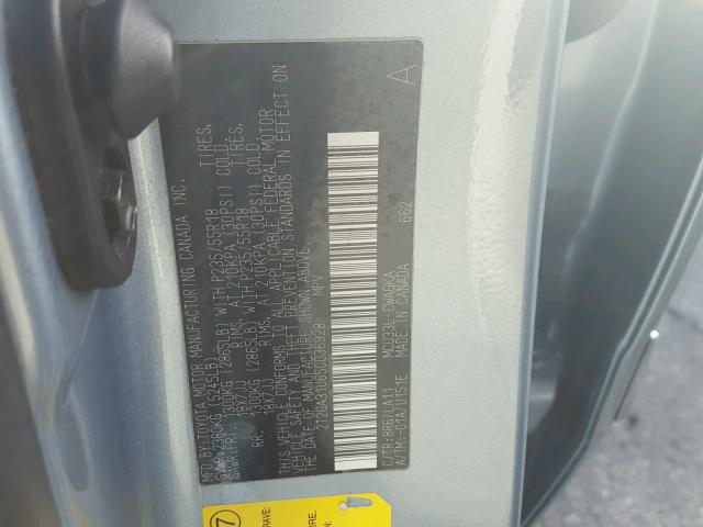 2T2GA31U65C036928 - 2005 LEXUS RX 330 BLUE photo 10