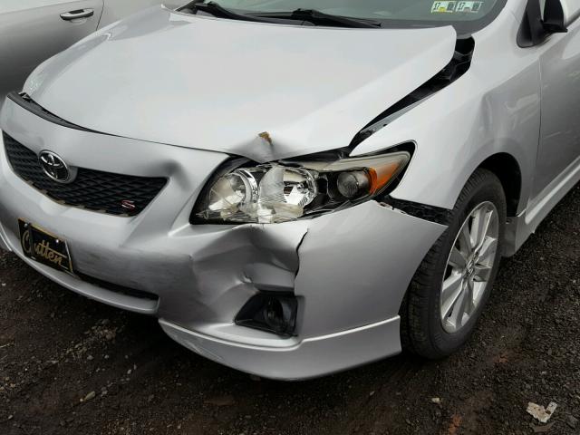 2T1BU40E59C159342 - 2009 TOYOTA COROLLA BA SILVER photo 9