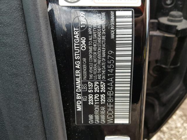 WDDHF8HB4AA145579 - 2010 MERCEDES-BENZ E 350 4MAT BLACK photo 10