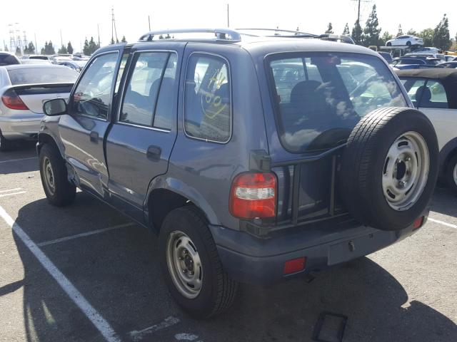 KNDJB723915095631 - 2001 KIA SPORTAGE BLUE photo 3