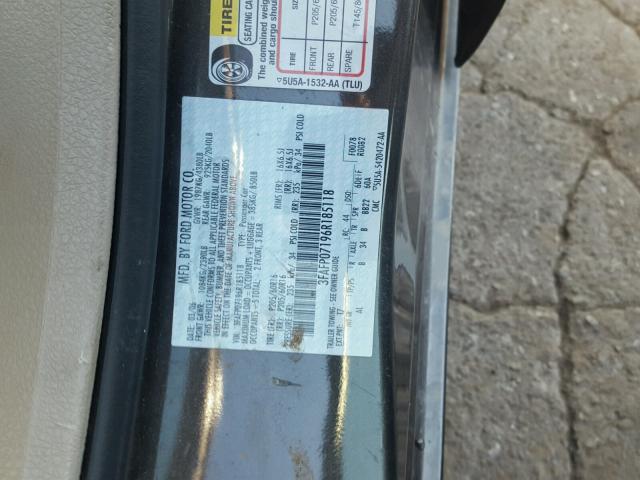 3FAFP07196R185118 - 2006 FORD FUSION SE GRAY photo 10