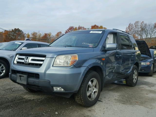 2HKYF184X7H513686 - 2007 HONDA PILOT EX BLUE photo 2