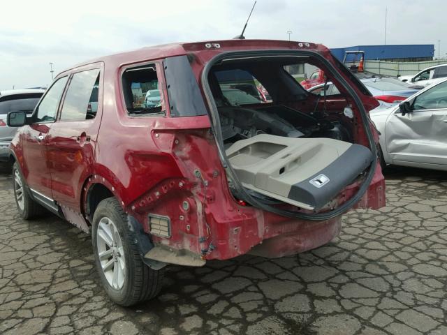 1FM5K7D87EGC00294 - 2014 FORD EXPLORER X RED photo 3