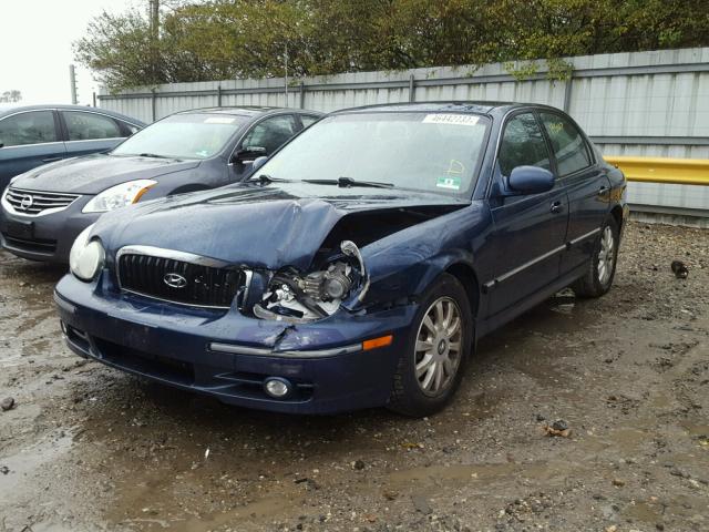 KMHWF35H33A907120 - 2003 HYUNDAI SONATA GLS BLUE photo 2